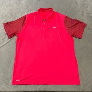 Tiger Woods Nike Shirt Mens XL Sunday Red Polo Masters Golf Performance Snap